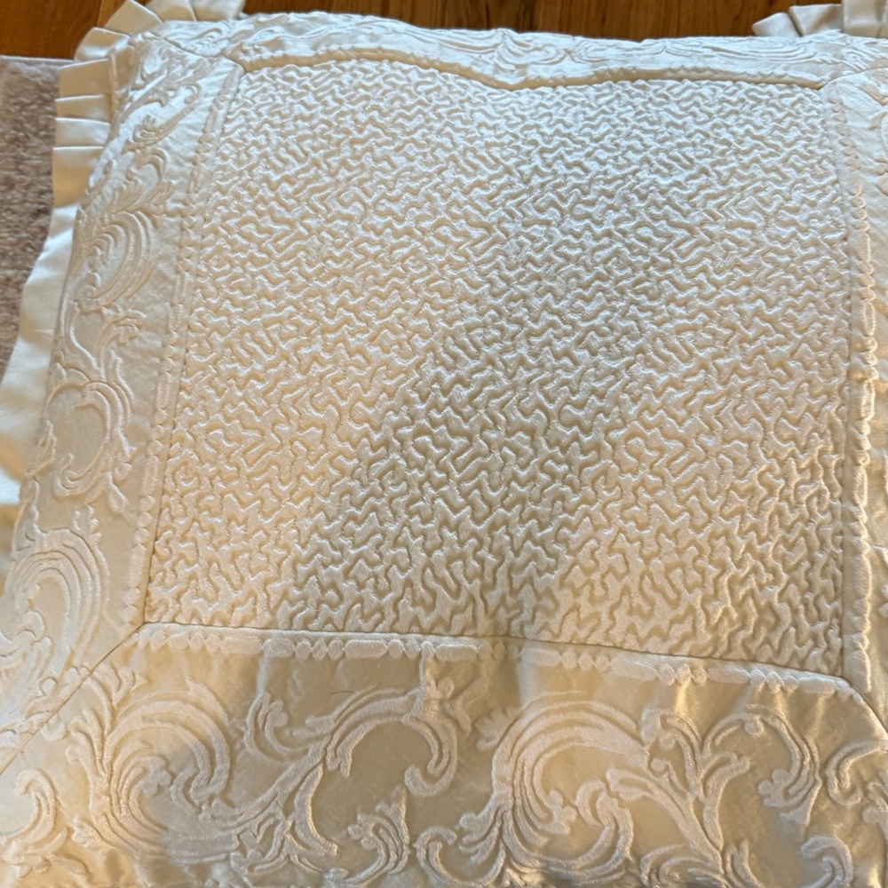 Cream Embroidered Comforter Set with Coordinating Shams - Picture 6 of 6